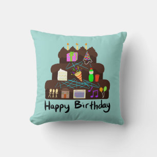 Coussin Réseau de neurones d'anniversaire nerd