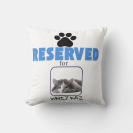 Coussin "Réservé pour [Nom de l'animal]" avec empreinte de