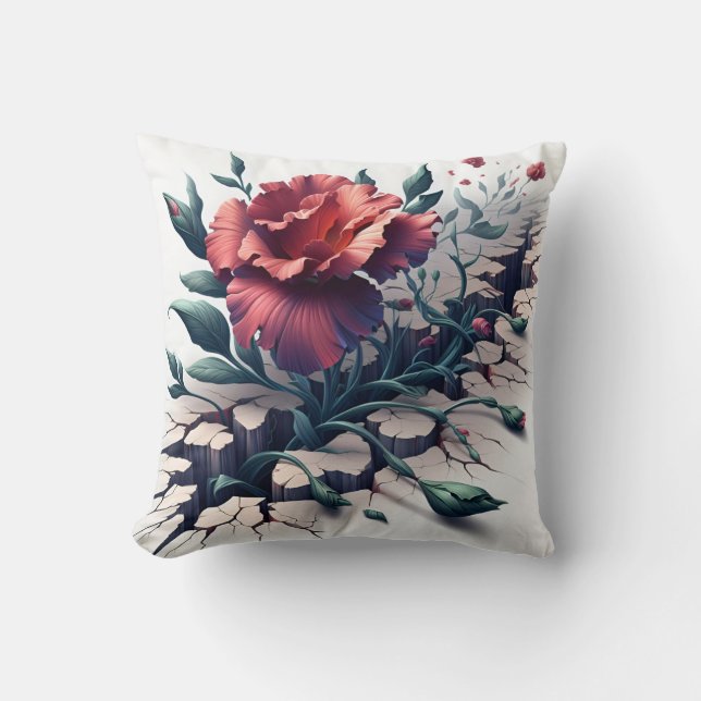 Coussin Résilience florissante : une florale numérique (Recto)