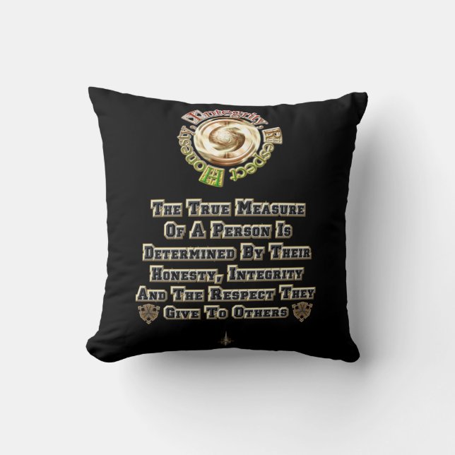 Coussin Respect de l'intégrité honnêteté MXT (Recto)