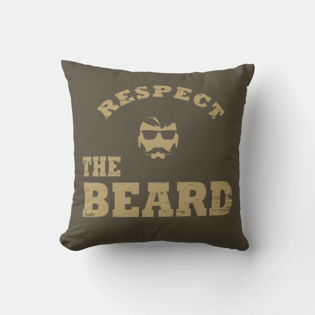 Coussin Respectez la barbe, de drôles paroles barrées (Recto)
