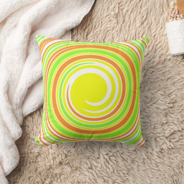 Coussin Ressort Abstrait de spirale orange jaune (Couverture)
