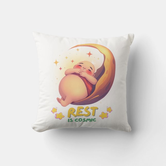 Coussin Rest is Cosmic Kids - Cute Sleeping Baby (Recto)