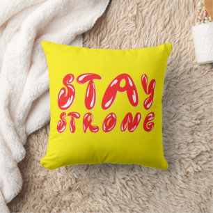 Coussin RESTER FORT style de graffiti motivant