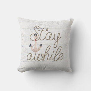 Coussin rester sur la corde en bois blanc