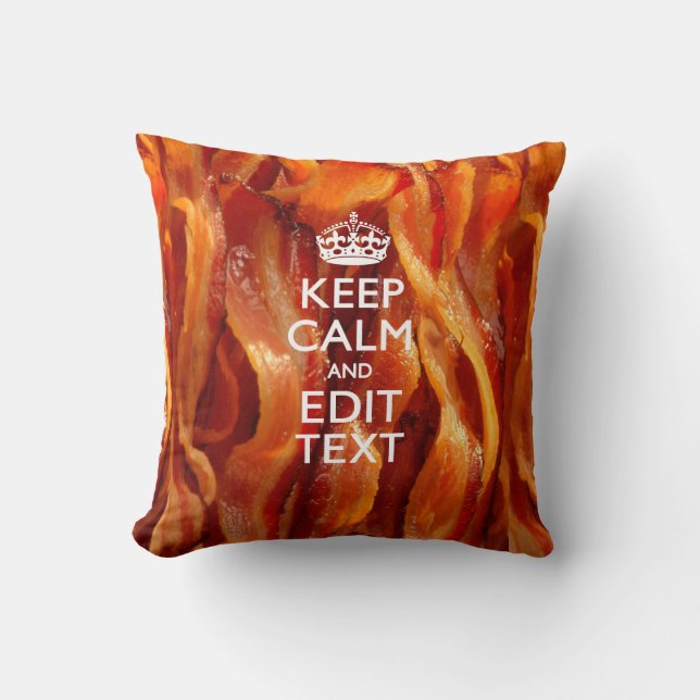 Coussin Restez calme et ayez votre texte sur la balise de  (Recto)