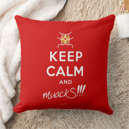 Coussin Restez calme et mouS ! ! ! Rouge&blanc