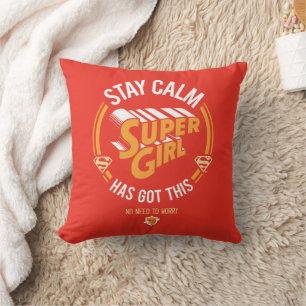 Coussin Restez Calme Supergirl a eu ceci