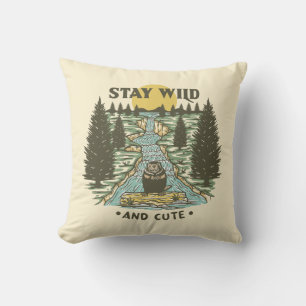 Coussin Restez Sauvage et Mignon