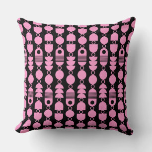 Coussin Résumé 140823 - Rose sur Noir