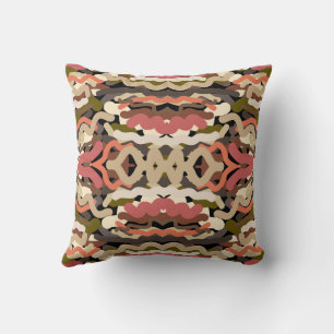 Coussin Résumé Abstrait Tons de Terre Gribouillé Sud-Ouest