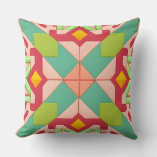 Coussin Résumé géométrique diamant multicolore abstrait