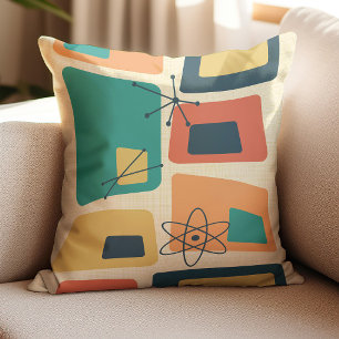 Coussin Résumé Moderne du Milieu du Siècle 18 Jaune, Sarce