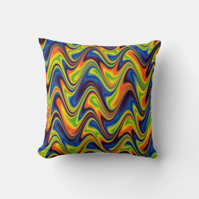 Coussin Résumé Multicolore Ondulé (Recto)