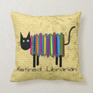 Coussin retiré de chat de livre de bibliothécair