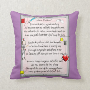 Coussin Retired Nurse Canvas Art Poem by Gail Gabel,RN Po
