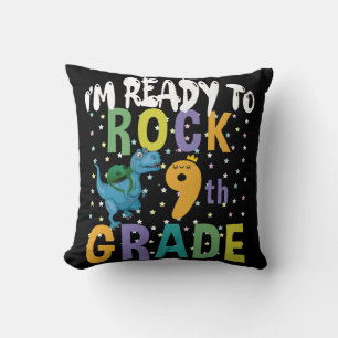 Coussin Retour à l'école Je suis prêt à rocker 9e année Di