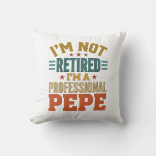 Coussin Retraite Professionnelle Pepe Vintage Typographie