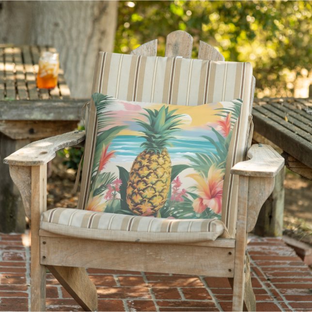 Coussin Retraite tropicale Fleurs tropicales amusantes Ana (Chaise)