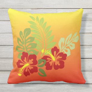 Coussin Retraite tropicale inspirée de l'Hibiscus & Sunset