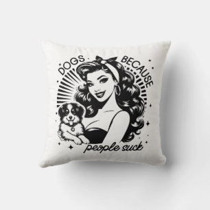 Coussin Retro 1950 Glam Girl Drôle Citation sarcastique