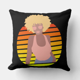 COUSSIN RETRO AFRO QUEEN - REINE AFRO-AMÉRICAINE