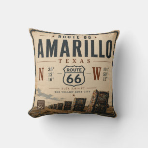 Coussin Rétro Amarillo Route 66 Coordonnées