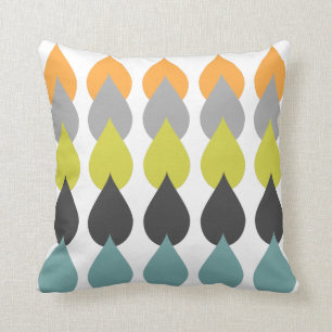 Coussin Rétro Aqua jaune Chartreuse orange