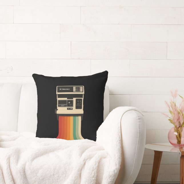 Coussin Retro Camera with Rainbow Print (Canapé)