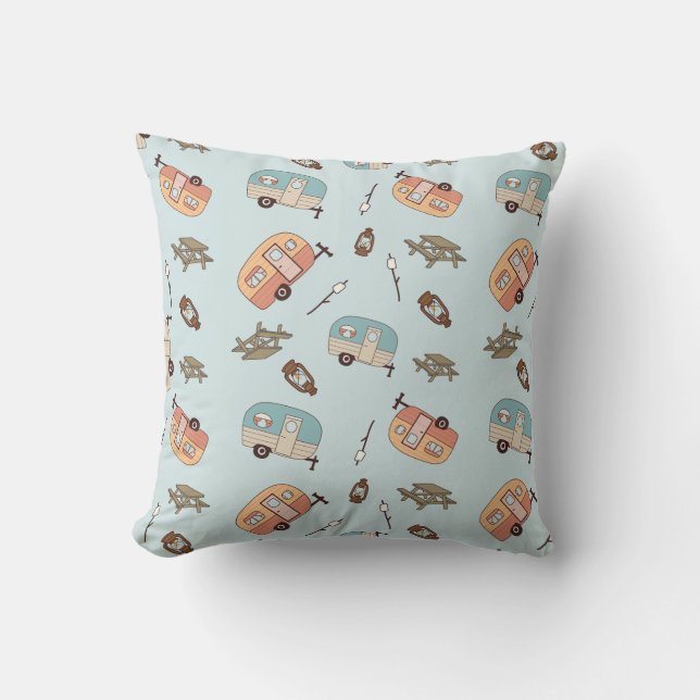 Coussin Retro Camper Throw Pillow (Recto)