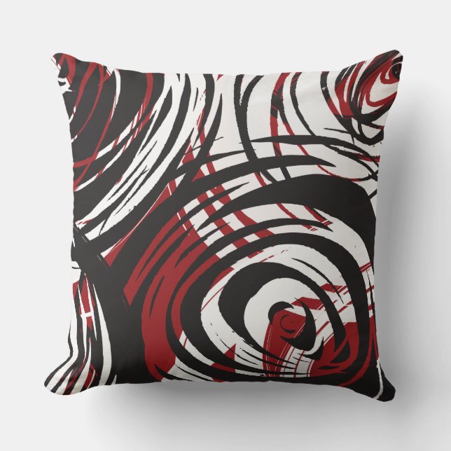 Coussin Rétro carreau de la CONCEPTION 2 EN SPIRALE ROUGES (Recto)