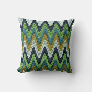 Coussin Retro Chevron et Wavy Stripes Motif 2