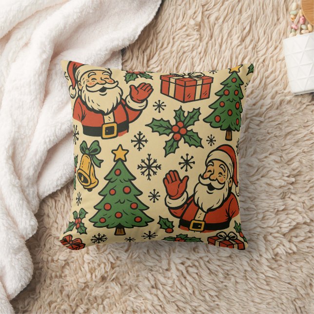 Coussin Retro Christmas icon pattern (Couverture)