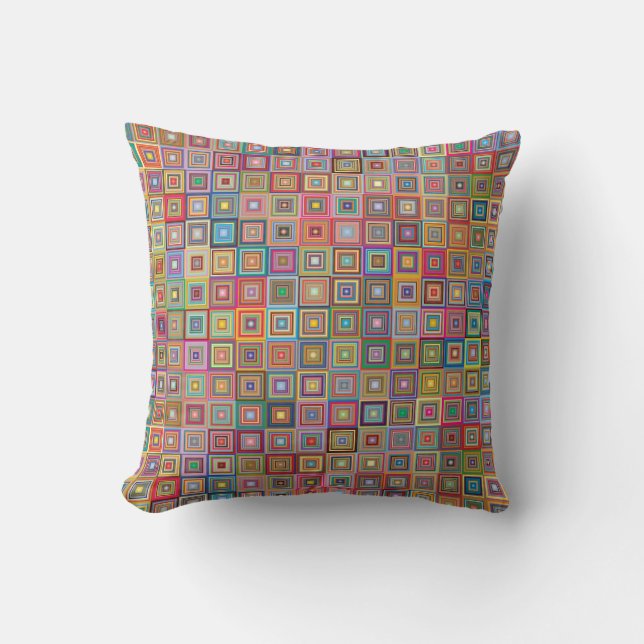 Coussin Rétro conception graphique de carrés (Recto)