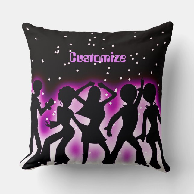 Coussin Retro Dance Party rose (Recto)