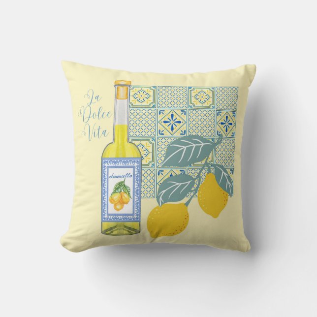 Coussin Rétro de la ferme de citron (Recto)
