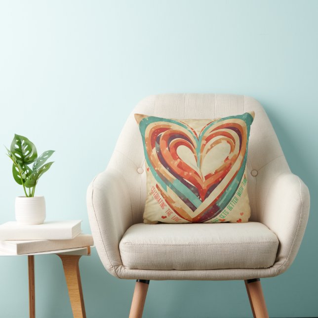 Coussin Rétro en forme de coeur (Chaise)