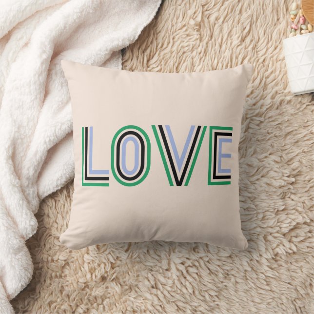 Coussin Retro Green Black Blue Tennis Score Amour (Couverture)