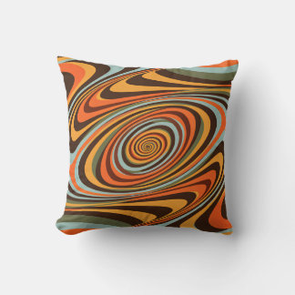 Coussin Retro Groovy Swirl Pattern 70s Psychedelic Vortex