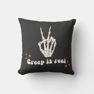 Coussin Retro Halloween Creep it Real Skeleton