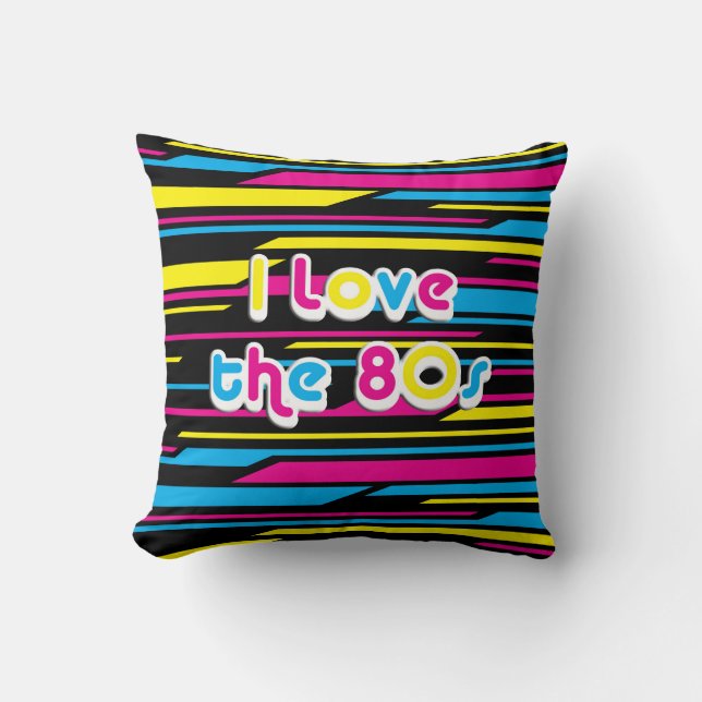Coussin Rétro I amour de la culture pop les années 80 (Recto)