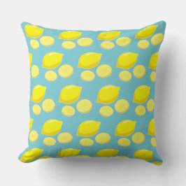 Coussin Rétro jaune vintage de motif de tranches de