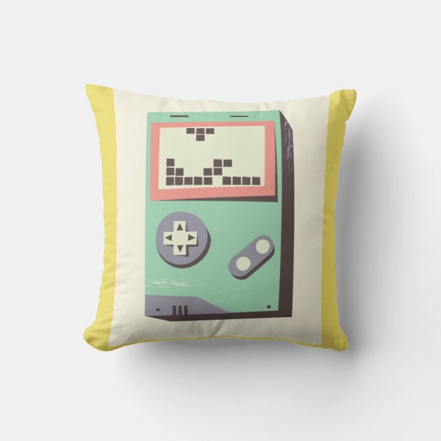 Coussin Retro LEGO Gameboy Throw Pillow – Fun Geeky Gift f (Recto)