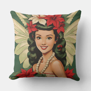 Coussin Retro les années 50 Tropical Christmas Princesse