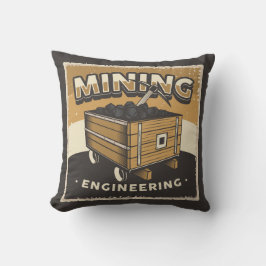 Coussin Retro Man Cave extraction - creveur de charbon Jeu