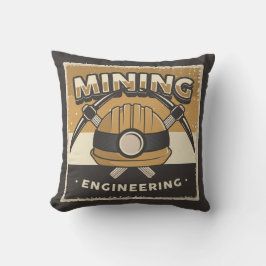 Coussin Retro Man Cave Mines - charbon casquette dur Jeu d