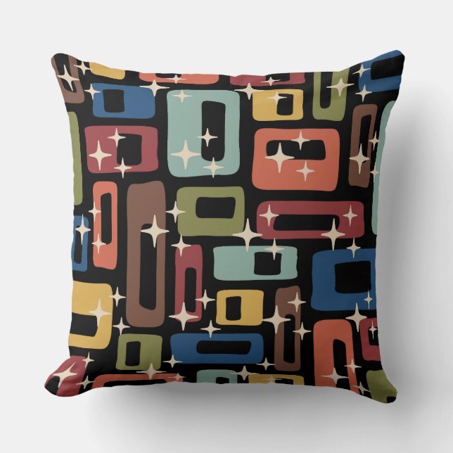 Coussin Retro Mid-Century Moderne Abstrait (Recto)