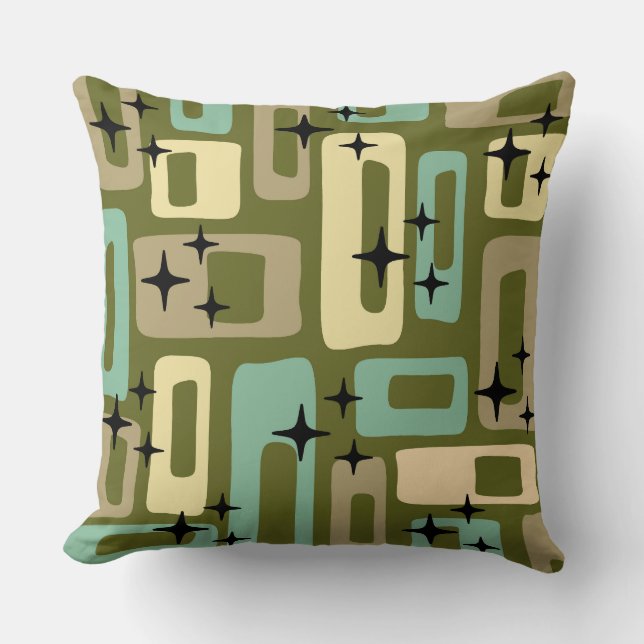 Coussin Retro Mid-Century Moderne Abstrait (Recto)