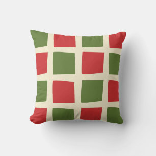 Coussin Rétro minima moderne Noël Check Grand Motif