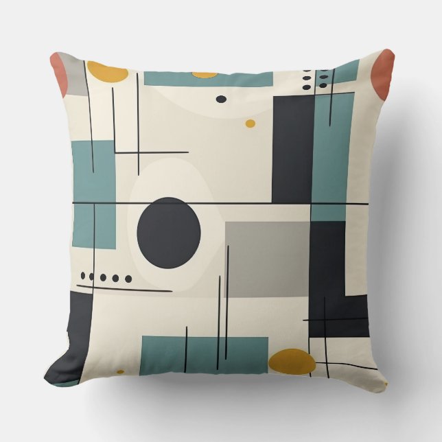 Coussin Rétro Moderne du Milieu du Siècle  (Recto)